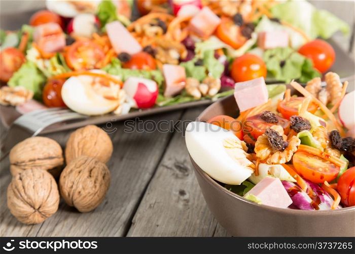 Fresh and healthy salad typical Mediterranean
