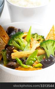 fresh and healthy tofu,beancurd with mix vegetables typical chinese dish