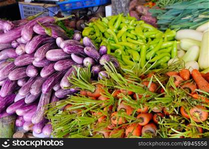 Fresh and organic vegetables at farmers market. Street trade in Sri Lanka.