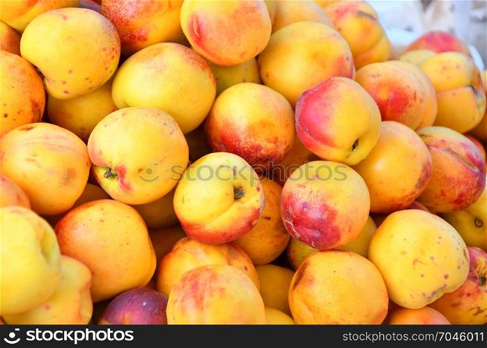 Fresh and ripe nectarines sold at the Bazaar