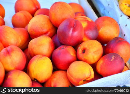 Fresh and ripe nectarines sold at the Bazaar