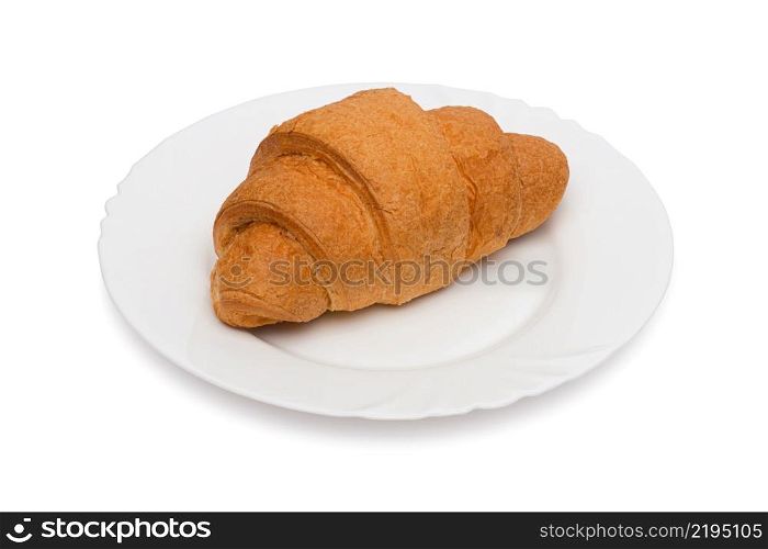 Fresh and tasty croissant over white background. Fresh and tasty croissant