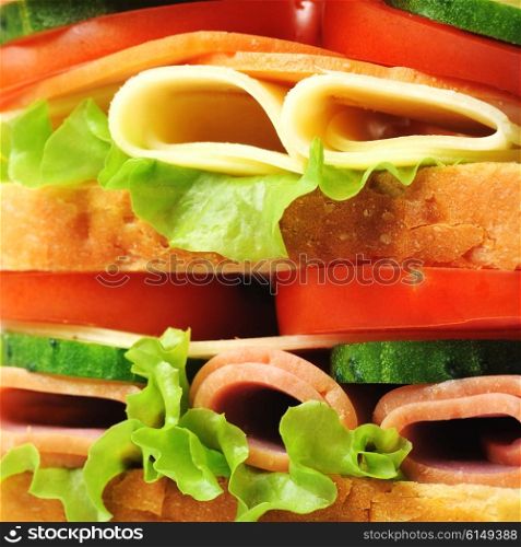 Fresh and tasty sandwich close up