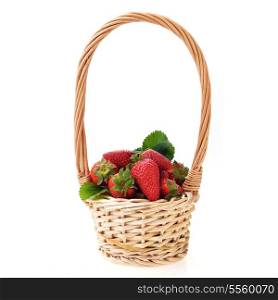 fresh and tasty strawberry in wicker basket