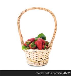 fresh and tasty strawberry in wicker basket