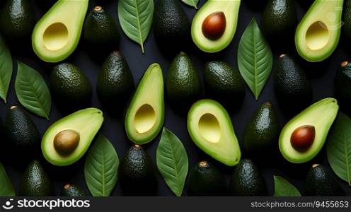 Fresh avocado pattern background. AI Generated. Fresh avocado pattern background texture.