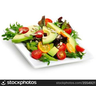 Fresh Avocado Salad On A White Plate