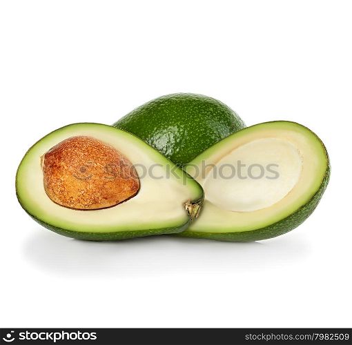 Fresh avocados isolated on white