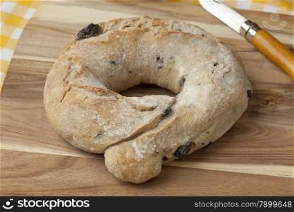 Fresh baked black olive bread
