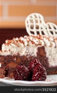 fresh baked blackberry cake close up photo