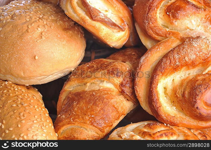 fresh baked bread close up