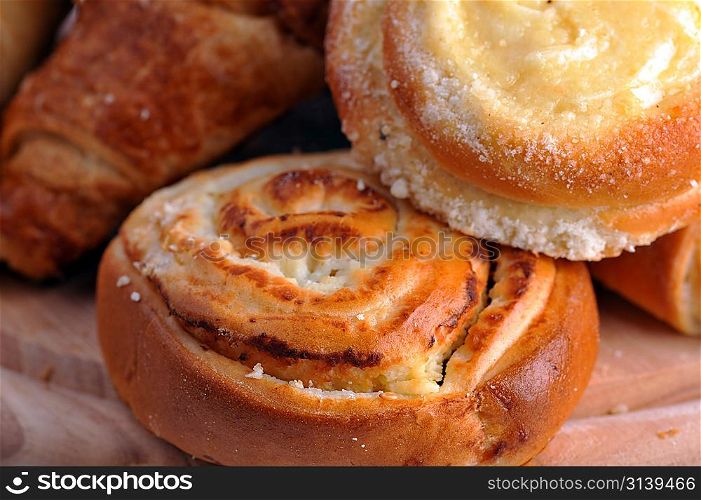 fresh baked bread close up