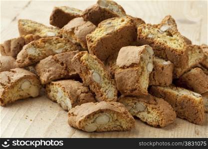 Fresh baked cantuccini biscuits