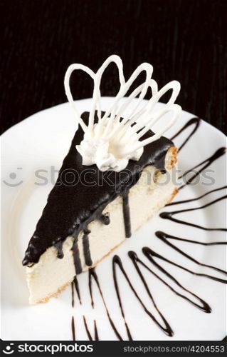 fresh baked cupcake at white plate closeup