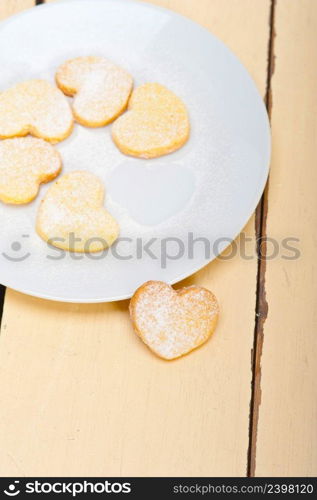 fresh baked heart shaped shortbread valentine day cookies