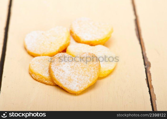 fresh baked heart shaped shortbread valentine day cookies