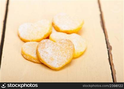 fresh baked heart shaped shortbread valentine day cookies