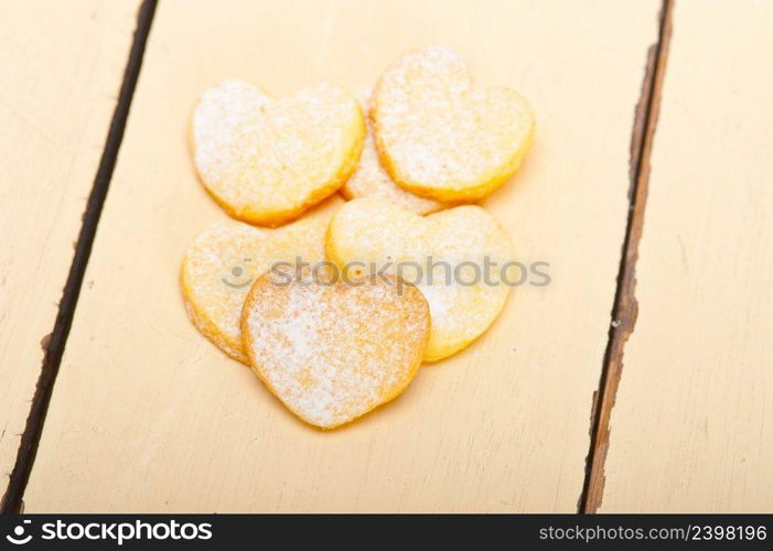 fresh baked heart shaped shortbread valentine day cookies