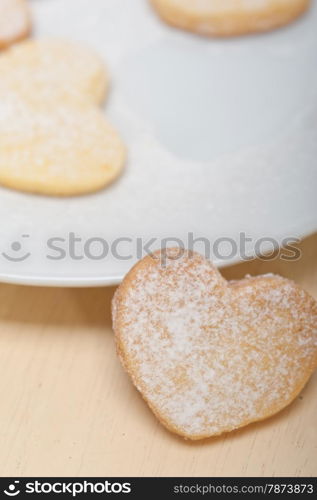 fresh baked heart shaped shortbread valentine day cookies