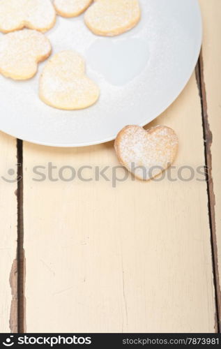 fresh baked heart shaped shortbread valentine day cookies