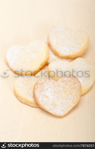 fresh baked heart shaped shortbread valentine day cookies