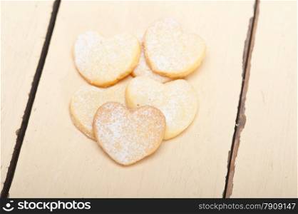 fresh baked heart shaped shortbread valentine day cookies
