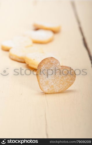 fresh baked heart shaped shortbread valentine day cookies