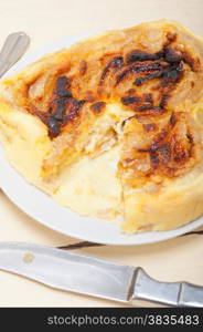 fresh baked homemade rustic pears pie macro closeup