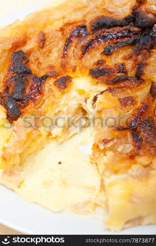 fresh baked homemade rustic pears pie macro closeup