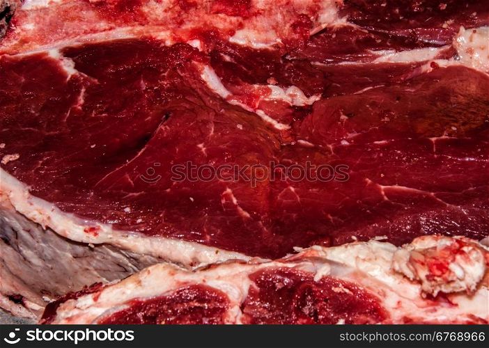 Fresh beef sold at city market And on the bazaar