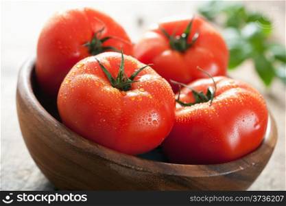 fresh beef tomatoes in bowl