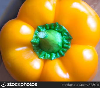 Fresh bell pepper: top view