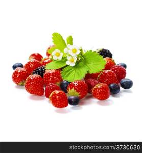 fresh berries isolated on white background