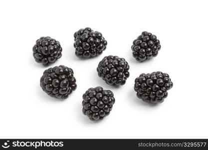 Fresh blackberries at white background