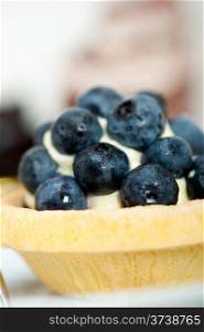 fresh blueberry cream cupcake homemade closeup macro
