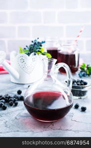 fresh blueberry drink on a table, stock photo