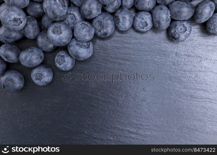 Fresh blueberry summer juicy fruits for a healthy diet. Organic blueberries for a healthy food and life concept.