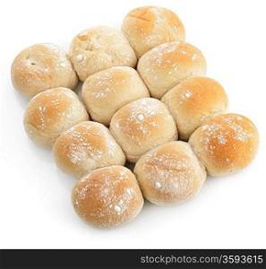 Fresh Bread Buns On White Background