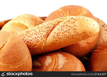 Fresh bread isolated on white background