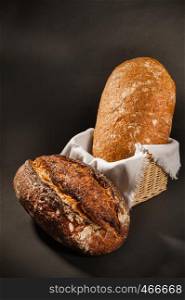 fresh bread on a dark background
