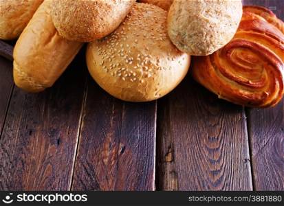 fresh bread on a table, fresh baking