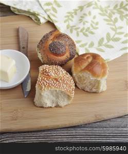 Fresh Bread Rolls and Butter