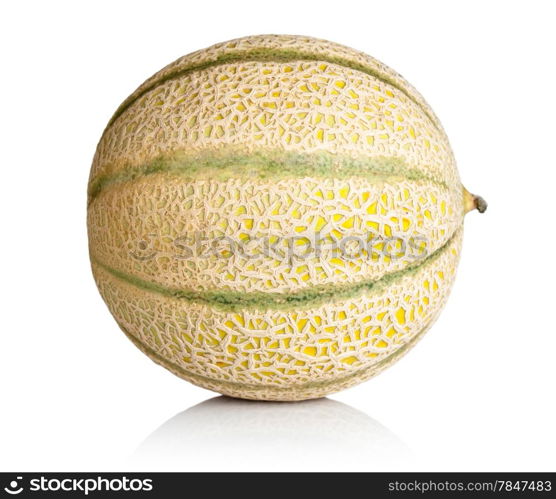 Fresh cantaloupe melon isolated on white background