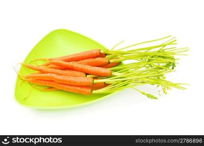Fresh carrots isolated on the white