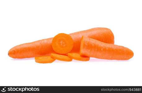 fresh carrots isolated on white background
