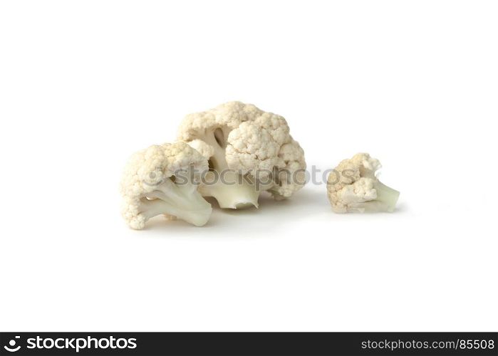 Fresh cauliflower cabbage vegetable on white background