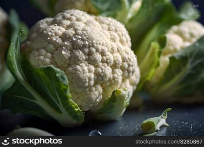 Fresh Cauliflowers cabbage. Generative AI . High quality illustration. Fresh Cauliflowers cabbage. Generative AI 