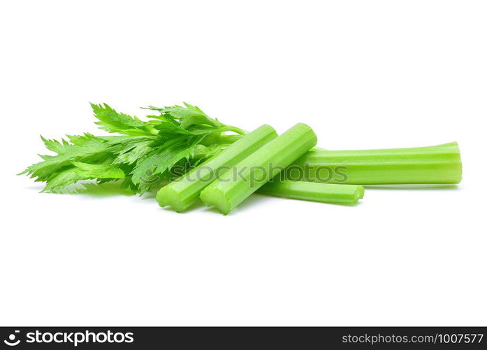 fresh celery on white background