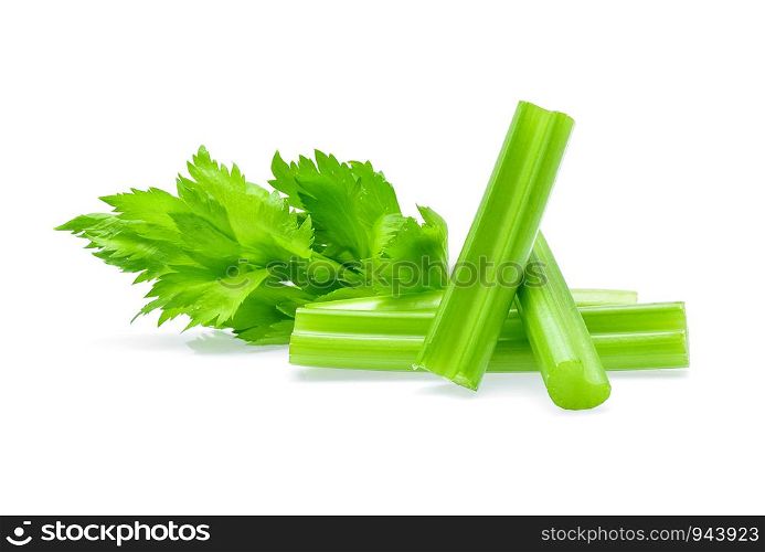 fresh celery on white background