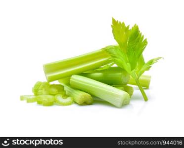 fresh celery on white background